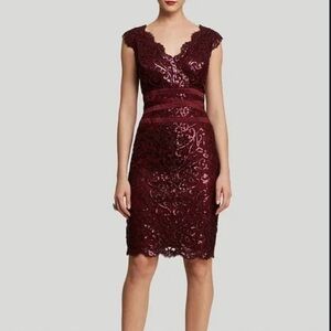 Tadashi Shoji burgundy dress nwot size 10